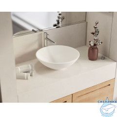Умывальник WHITECROSS Jade D=40,5 (белый мат) иск. камень