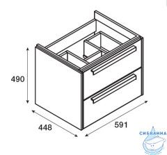 Тумба Roca Lago 60 857295444 светлый дуб с раковиной Roca Victoria Unik 60