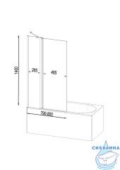 Шторка для ванны Am.Pm Gem W90BS-D3W5-140CT 80х140