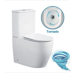 Унитаз напольный безободковый Azario Bonelle AZ-1229A с бачком и сиденьем Soft Close (микролифт)