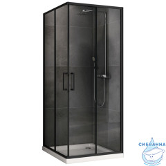 Душевое ограждение ABBER Schwarzer Diamant AG02100B5 100x100 профиль черный, стекло прозрачное (без поддона)