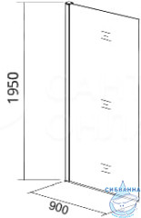 Душевое ограждение Bas WALK IN SP-90-C-B