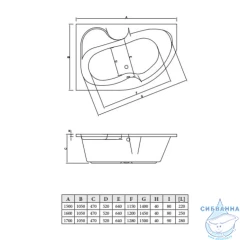 Ванна акриловая C-BATH Atlas 150х105 R