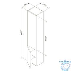 Шкаф пенал Am.Pm Like R 35 белый глянец M80CHR0356WG