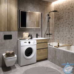 Тумба напольная Aqwella Terra 54 дуб балтийский с раковиной Forma 115 R