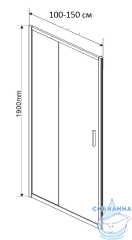 Дверь в нишу Vincea Garda 120 профиль черный, стекло тонированное		 VDS-1G120CGB