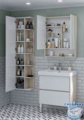 Шкаф-колонна Акватон Сканди 40 белый глянцевый/дуб верона