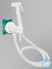 Встраиваемый смеситель с гигиеническим душем ALMAes Benito AL-859-06 (белый)