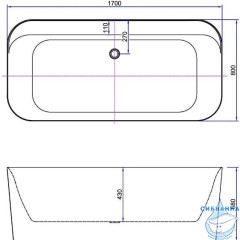 Акриловая ванна Allen Brau Infinity 170x80 белый матовый