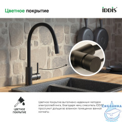 Смеситель для кухни Iddis Kitchen 360 K36BLJ0i05 (черный матовый)