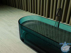 Ванна из полиэфирной смолы ABBER Kristall 170х75 AT9708Aquamarin бирюзовая