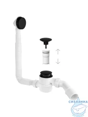 Слив-перелив для ванн McALPINE 70 см MRB11-MBL (черный матовый)