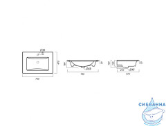 Раковина 75 см Sanita luxe Бест BST75SLWB01
