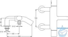 Смеситель для ванны на борт Jacob Delafon Talan E10107-CP