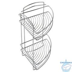 Полка двухъярусная угловая, проволока стальная, 09, Milardo, 209WC20M44