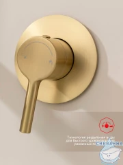 Встраиваемый смеситель для ванны Raglo R20.32.03 (сатин золотой)