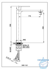 Смеситель для раковины Vincea Vogue VBF-1V2MB	(черный матовый)