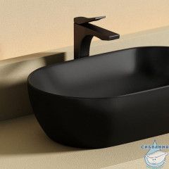  Раковина на столешницу 50 см Ceramicanova Twist CN12001MB (черный матовый)