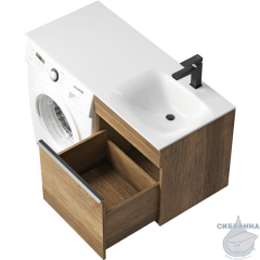 Тумба подвесная Aqwella Terra 54 дуб балтийский с раковиной Forma 115 R
