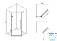 Душевое ограждение Abber Ewiges Wasser AG05090B 90х90 (без поддона)