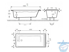 Ванна акриловая Jacob Delafon Spacio 170x75 E6D161RU-00