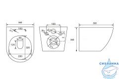 Унитаз подвесной безободковый Abber Bequem AC1103MB с сиденьем Soft Close (микролифт) (черный матовый)