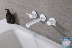 Смеситель ABBER Emotion AF88121W скрытого монтажа для раковины, белый матовый