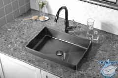 Раковина встраиваемая сверху ABBER Wasser Kreis AF2401GM оружейная сталь
