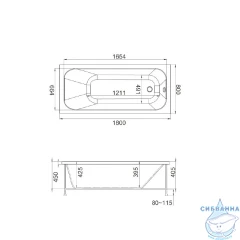 Ванна акриловая Jacob Delafon Trocadero E6D355RU-00 180х80