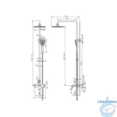 Душевая система Bravat Rhein F6429564CP-A-ENG 230 1 режим (хром)