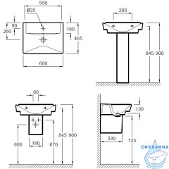 Раковина 60 см Jacob Delafon Reve E4802-00