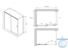 Душевое ограждение ABBER Komfort 130x90 AG93130B-S92B профиль хром, стекло прозрачное (без поддона)