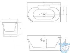 Акриловая ванна Abber AB9335-1.7 R 170x78