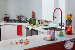 Смеситель для кухни Omoikiri Kanto 4994013 (вороненая сталь/красный)