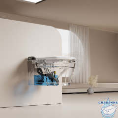 Унитаз подвесной безободковый Abber Rechteck AC1215S с сиденьем Soft Close (микролифт) (белый матовый)