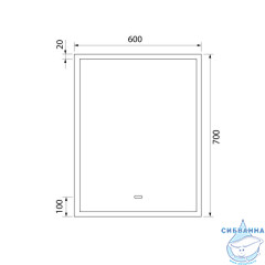 Зеркало с подсветкой, 60 см, Slide, IDDIS, SLI6000i98