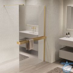 Walk-in Vincea Walk In HS 90 профиль брашированное золото, стекло зеркальное VSW-1HR900MRG