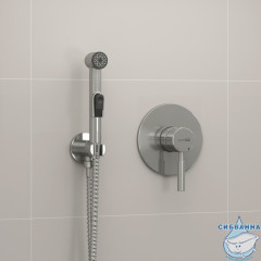 Встраиваемый смеситель с гигиеническим душем Wasserkraft A04200 (никель)