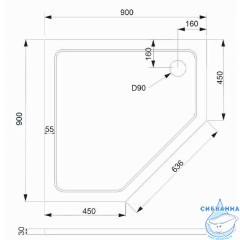 Поддон из искусственного камня Veconi 90x90 TZ12-90T-01-19C3