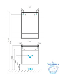 Тумба под раковину Акватон Флай 60 1A237301FAX10 белый/дуб крафт