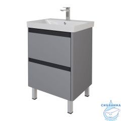 Тумба Dreja Luxury plus 60 с раковиной  Luxury 60 серый базаль