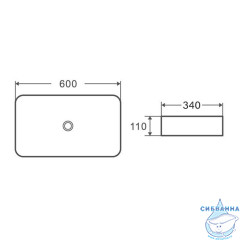 Раковина на столешницу 60 см Calypso CS11390