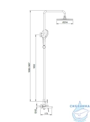 Душевая система Gappo G2499-39 250 1 режим (оружейная сталь)