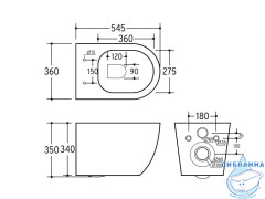 Унитаз подвесной безободковый Charus Estella Rimless EWC700-121W с сиденьем Soft Close (микролифт)