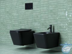 Унитаз подвесной безободковый Ceramicanova Metric Rimless CN3007MB с сиденьем быстросъемным Soft Close (микролифт)