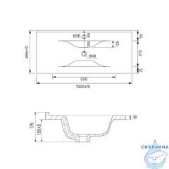 Тумба с умывальником, подвесная, 100 см, белая, Cloud, IDDIS, CLO10W1i95K