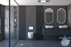 Инсталляция ABBER с кнопкой смыва AC0120 в комплекте с безободковым унитазом ABBER Bequem AC1100 c сиденьем Soft close (микролифт)