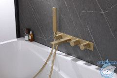 Смеситель для ванны  встраиваемый ABBER Rund AF8730G (золото матовое)