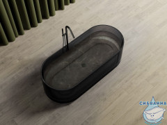 Ванна из полиэфирной смолы ABBER Kristall 170х75 AT9708Onyx черная