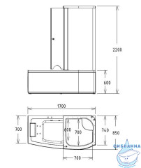 Гидробокс Gemy G8040 B R 170х85